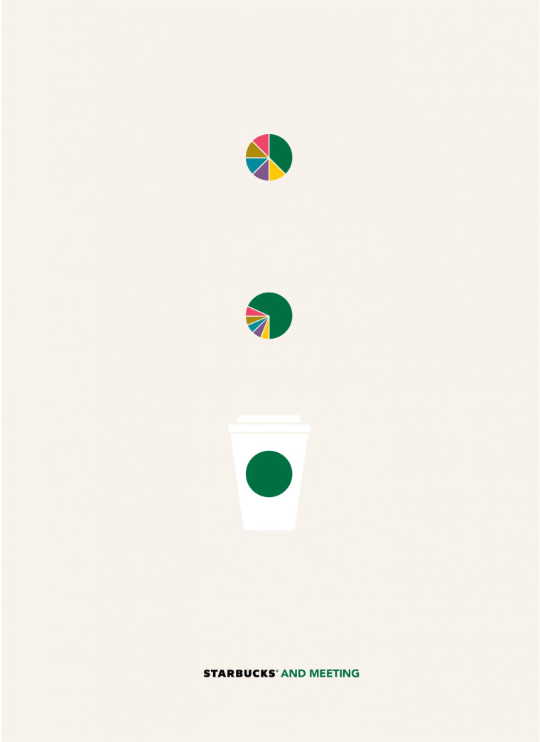 巴西Rai廣告公司為星巴克創(chuàng)作的“圖標(biāo)”篇平面創(chuàng)意廣告-星巴克和會(huì)議