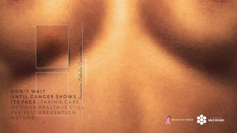 巴西Vale doA?o商場(chǎng)乳腺癌宣傳月平面廣告“不要等到癌癥顯現(xiàn)出來(lái)”篇