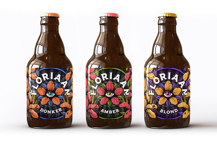 Floriaan精釀啤酒包裝標(biāo)簽設(shè)計(jì)“萬(wàn)花筒花卉插畫篇”-上海包裝設(shè)計(jì)