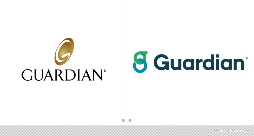 衛(wèi)士人壽保險(xiǎn)公司logo設(shè)計(jì)，兩個(gè)互鎖的圓形環(huán)組成字母G