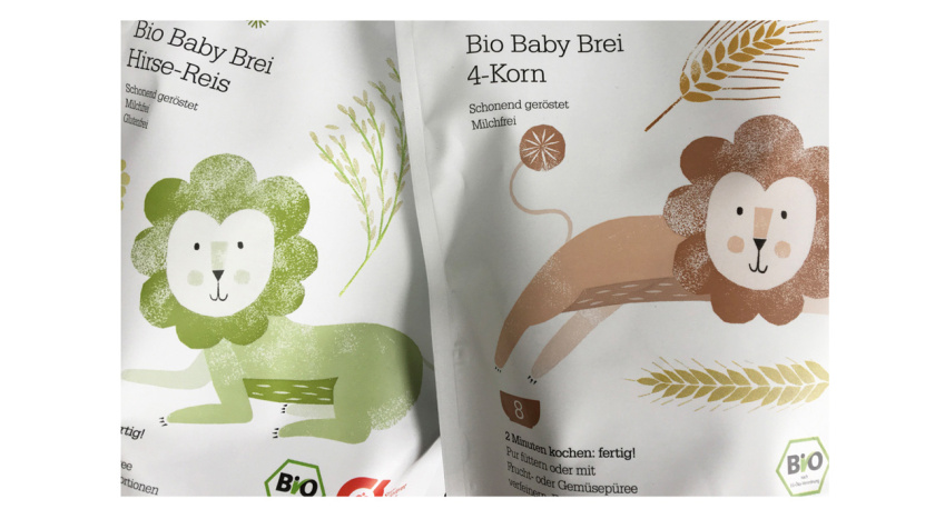 L?wenzahn有機嬰兒食品包裝設(shè)計”清新小獅子動物插畫“--上海包裝設(shè)計公司