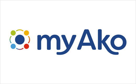 醫(yī)療護理業(yè)務管理app平臺myAko新logo設計，四個小圓圍繞一個大圓