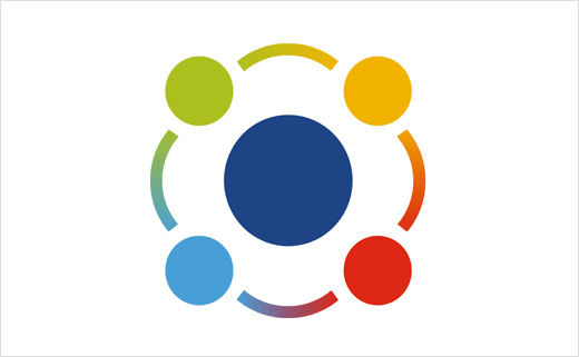 醫(yī)療護理業(yè)務管理app平臺myAko新logo設計，四個小圓圍繞一個大圓