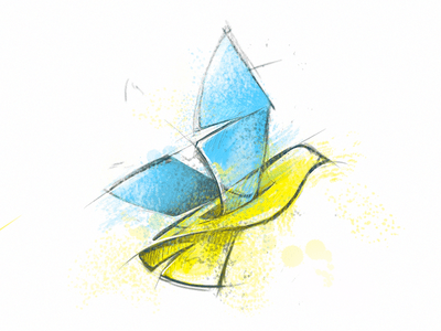 鉛筆素描勾小鳥logo設(shè)計(jì)