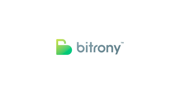 Bitrony 安全支付公司logo設(shè)計(jì)，字母B與鎖具的結(jié)合