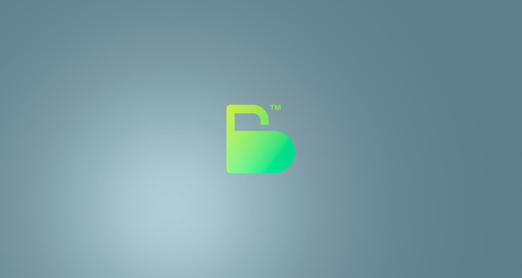 Bitrony 安全支付公司logo設(shè)計(jì)，字母B與鎖具的結(jié)合