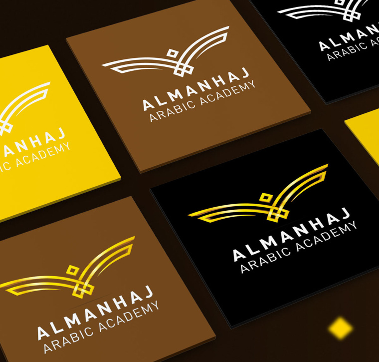 ELMANHAJ 教育學(xué)院品牌老鷹形狀幾何logo設(shè)計(jì)