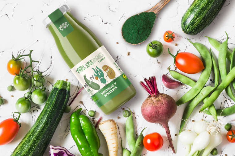 全新生態(tài)面霜系列SuperSaludables包裝設(shè)計，柔和的顏色來代表“生物”的美學(xué)