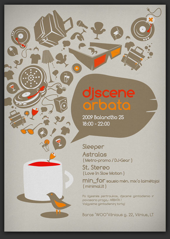 現(xiàn)場DJ茶很酷的傳單設計宣傳單頁設計-上海平面設計公司