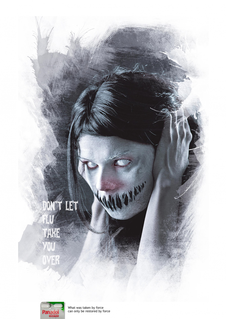 Panadol感冒藥平面創(chuàng)意廣告，不要讓流感帶你走-上海尚略廣告設(shè)計(jì)公司