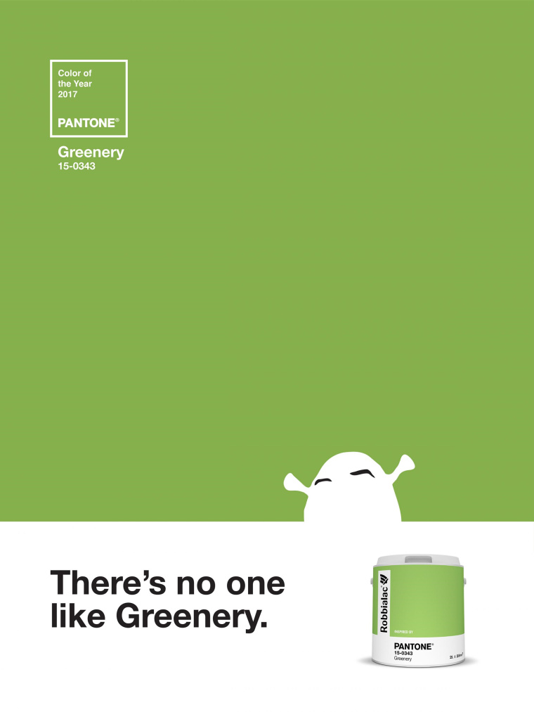 Robbialac油漆品牌潘通色彩平面創(chuàng)意廣告“沒有人像綠茵”篇-上海尚略廣告公司