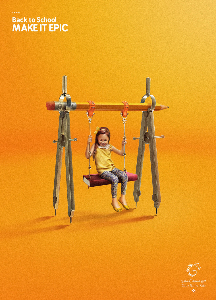 埃及Hub開羅城市廣場(chǎng)購物中心節(jié)日公益廣告創(chuàng)意設(shè)計(jì)”回到學(xué)校上學(xué)“-圓規(guī)篇