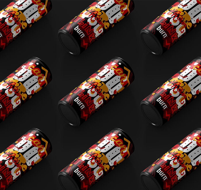 burn 能量飲料包裝設(shè)計(jì),看不懂的包裝設(shè)計(jì),只覺(jué)得挺前衛(wèi)時(shí)尚酷,充滿(mǎn)激情