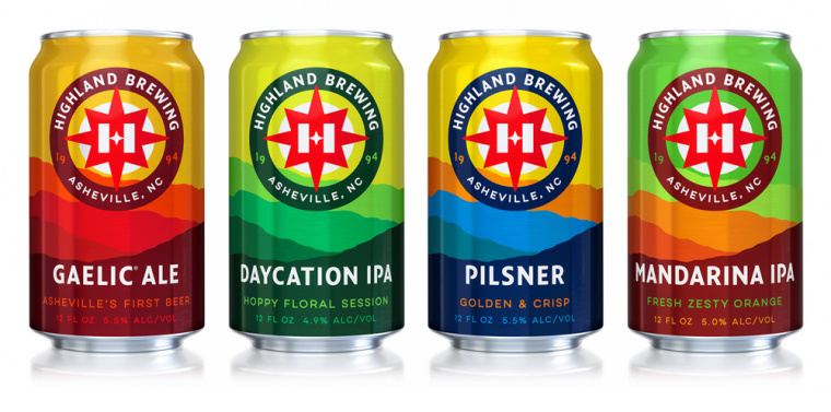 Highland Brewing啤酒包裝設計標志設計,字母“H”與指南針巧妙的融合 Highland Brewing啤酒包裝設計標志設計,字母“H”與指南針巧妙的融合