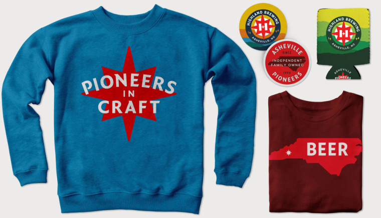 Highland Brewing啤酒包裝設計標志設計,字母“H”與指南針巧妙的融合 Highland Brewing啤酒包裝設計標志設計,字母“H”與指南針巧妙的融合