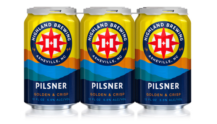 Highland Brewing啤酒包裝設計標志設計,字母“H”與指南針巧妙的融合 Highland Brewing啤酒包裝設計標志設計,字母“H”與指南針巧妙的融合