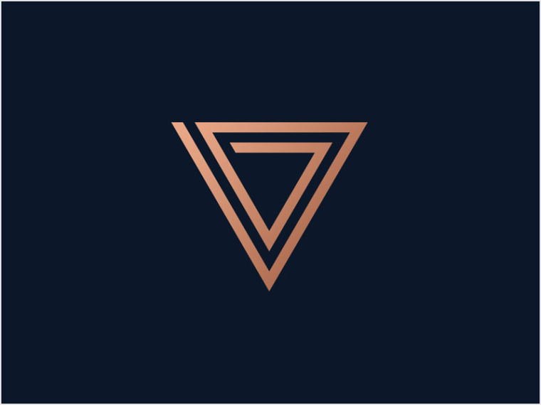 古銅色倒立三角形的律師logo設計--上海logo設計公司