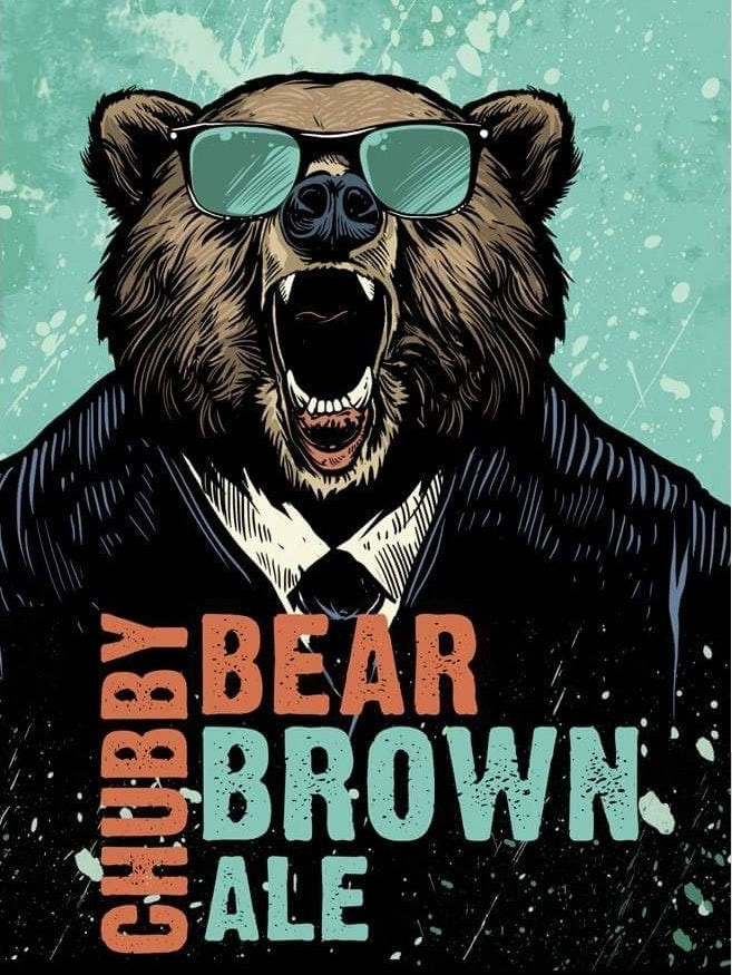 胖乎乎的熊棕色阿爾法標(biāo)志設(shè)計(jì)