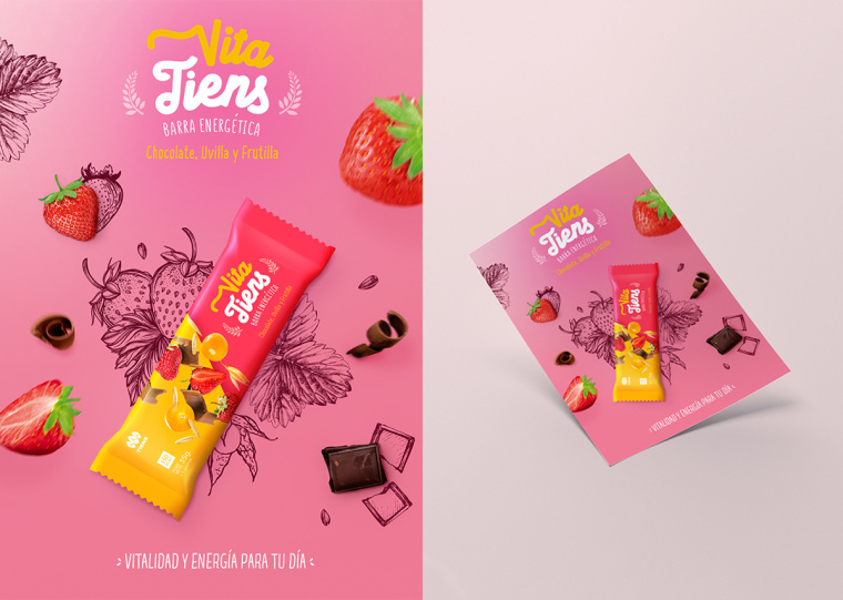 Vita Tiens 能量棒包裝設計，爆炸能量和活力主題設計