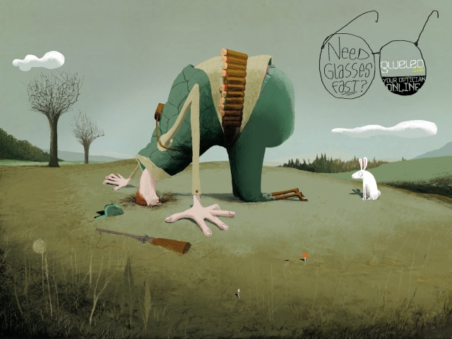 Gweleo 眼鏡商城搞怪幽默手法平面創(chuàng)意廣告設計-獵人