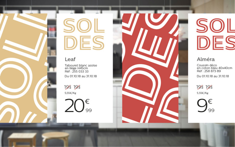 Alinéa法國家具裝飾公司商場標識logo設計與vi形象設計-店內廣告海報