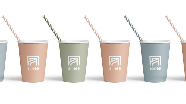 Alinéa法國家具裝飾公司商場標識logo設計與vi形象設計-水杯