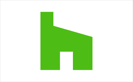 Houzz 世界室內(nèi)空間設(shè)計(jì)平臺(tái)網(wǎng)站新logo設(shè)計(jì)欣賞-h字母+房子圖形