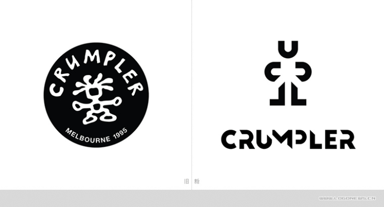 澳洲Crumpler小野人箱包品牌新logo設計，由字母組成的抽象人物