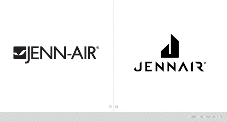JennAir廚房電器用具品牌LOGO設(shè)計，源自通風(fēng)爐灶和字母J的logo