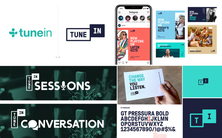 字母極簡運用品牌形象設計-tunein品牌形象設計