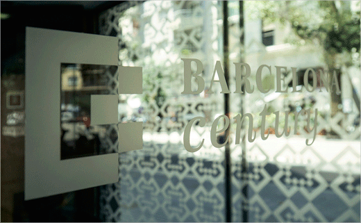 巴塞羅那世紀(jì)酒店logo設(shè)計(jì)品牌VI形象設(shè)計(jì)，幾何方形風(fēng)格