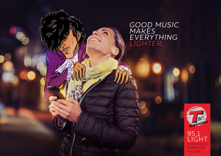 巴西Transamerica 電臺(tái)平面創(chuàng)意廣告設(shè)計(jì)“美好的音樂(lè)使一切變得輕松”