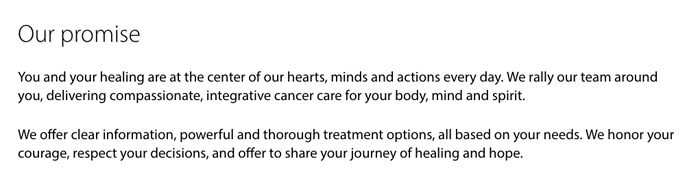 美國(guó)癌癥治療中心品牌承諾 美國(guó)癌癥治療中心品牌承諾