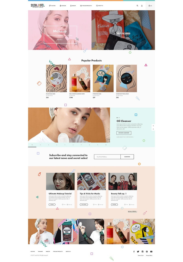 首爾酷幾何風(fēng)格韓國(guó)護(hù)膚品公司網(wǎng)站設(shè)計(jì)