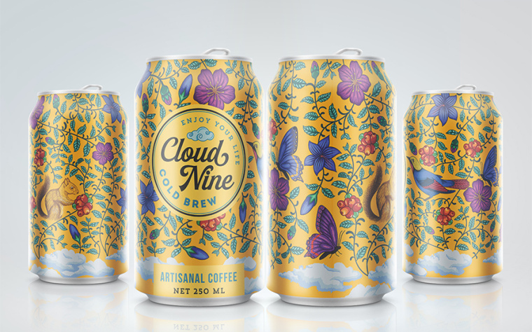 Cloud Nine 咖啡飲料手繪圖案設(shè)計(jì)-上海設(shè)計(jì)公司欣賞