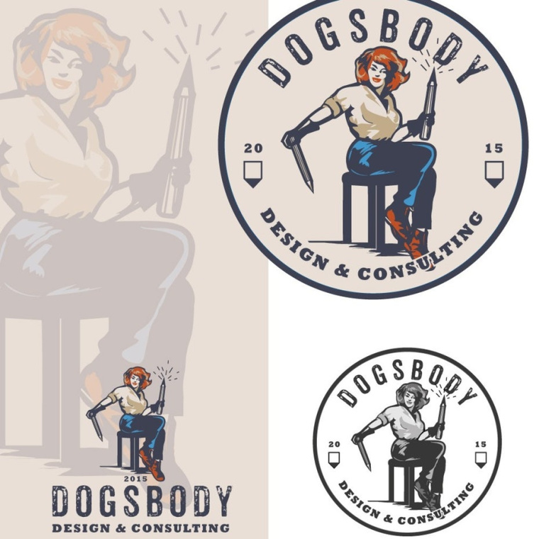 復(fù)古的建筑人物標志設(shè)計