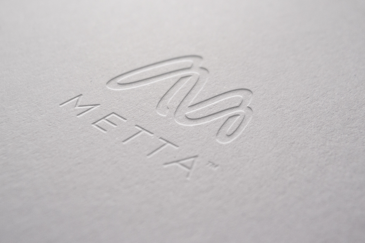 Metta科技公司品牌標志設計，變形字母M，實現和諧的正弦曲線循環(huán)