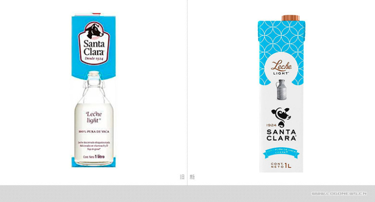 Santa Clara 乳制品品牌形象與標志重塑設(shè)計-新舊包裝設(shè)計對比