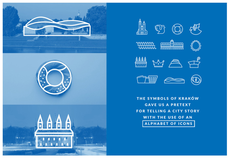 Kraków城市新品牌形象VI設(shè)計logo設(shè)計，從城市地圖中抽取的形狀