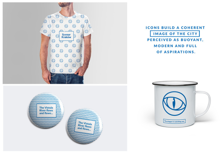 Kraków城市新品牌形象VI設(shè)計logo設(shè)計，從城市地圖中抽取的形狀