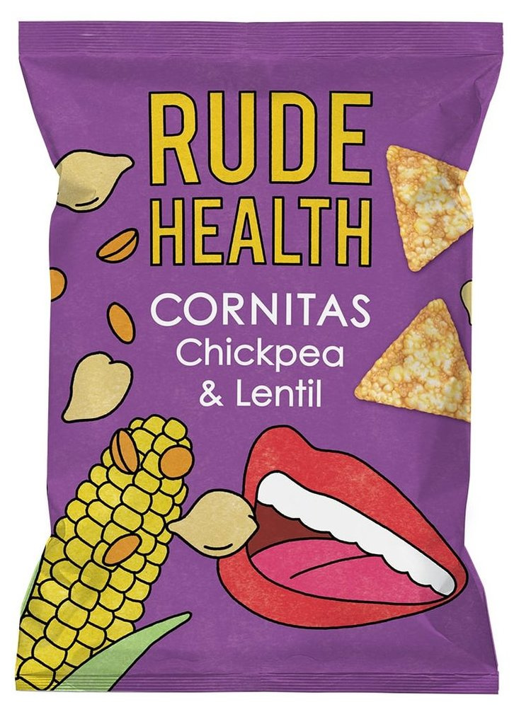 Rude Health薯片包裝設(shè)計(jì)，復(fù)古矢量嘴唇插畫風(fēng)格
