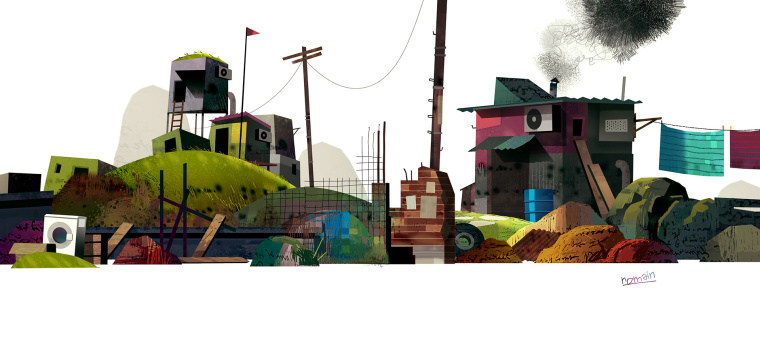 上海設計公司欣賞：后院立體矢量插畫設計