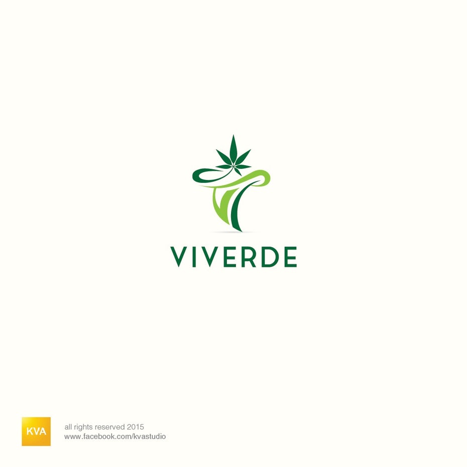 代表健康生活方式的綠色標志logo設(shè)計