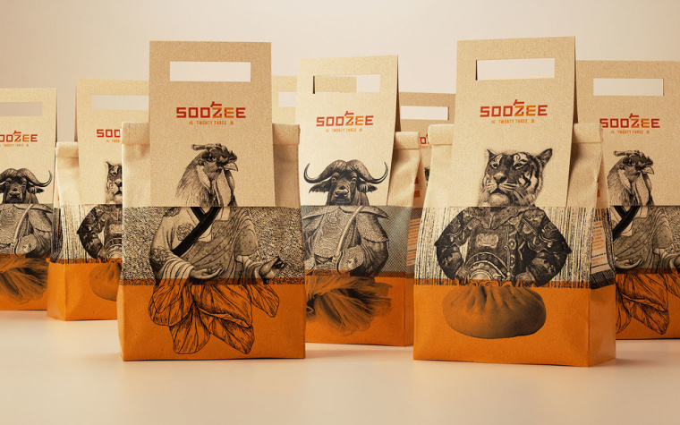 Soo Zee 23肉面湯餐廳拼貼風(fēng)格餐飲品牌形象設(shè)計與外賣包裝設(shè)計