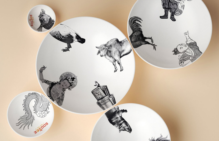 Soo Zee 23肉面湯餐廳拼貼風(fēng)格餐飲品牌形象設(shè)計與外賣包裝設(shè)計