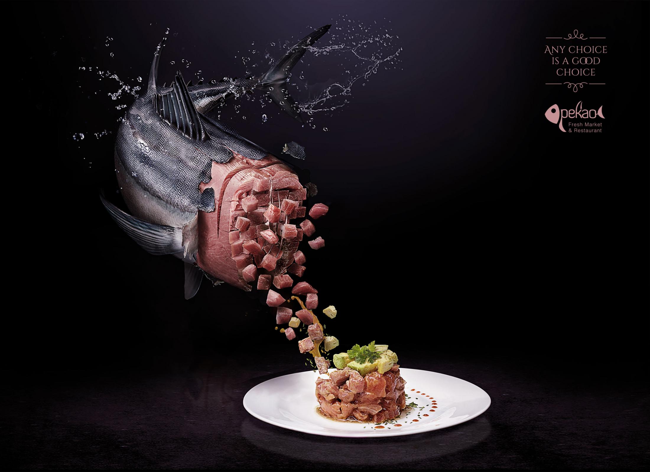 Pekao新鮮魚魚海鮮市場餐廳廣告設(shè)計：怎么選都新鮮