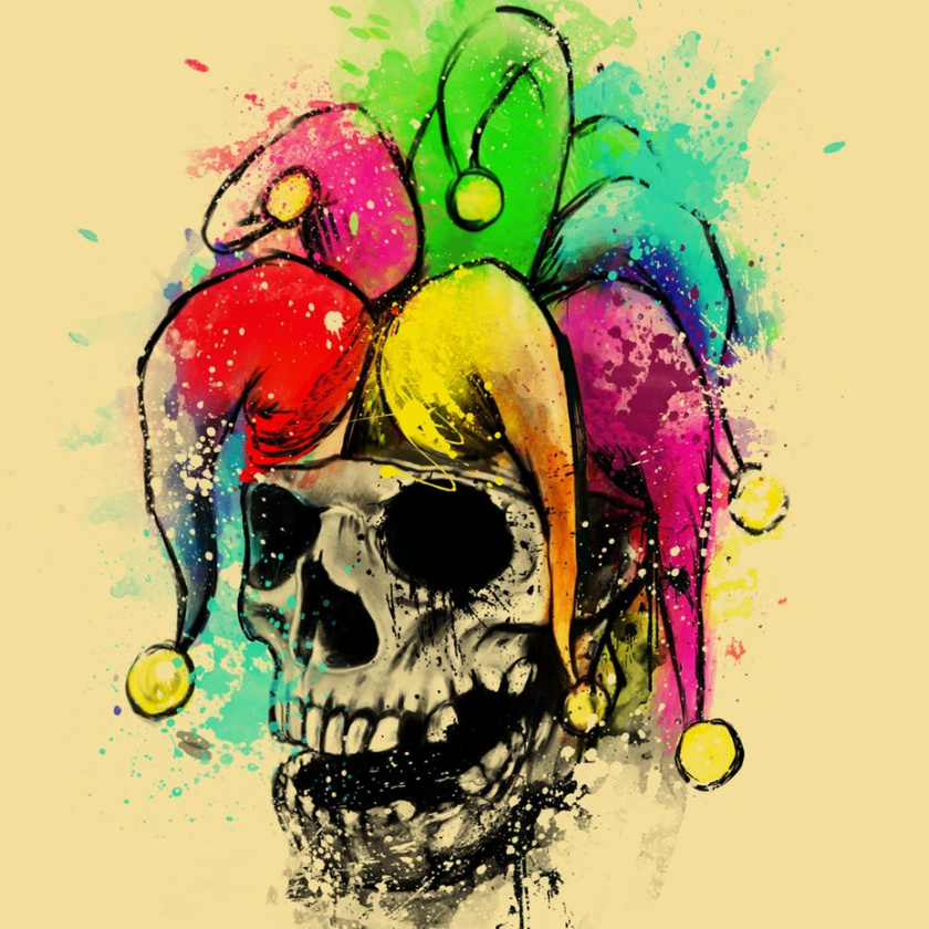 多彩多姿的骷髏水彩標(biāo)志設(shè)計(jì)