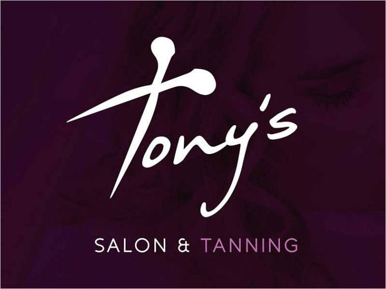 Tony''''s - Salon＆Tanning美發(fā)沙龍標(biāo)志設(shè)計(jì)
