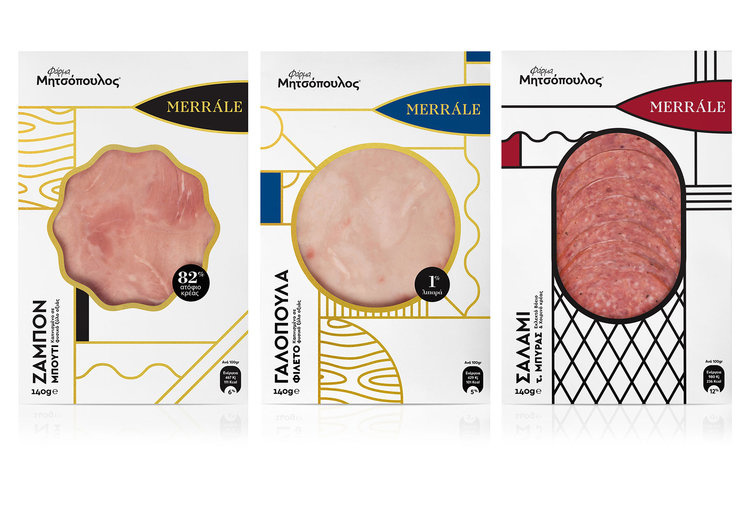 清新現(xiàn)代高端幾何線條的Merrale冷切鮮肉品牌包裝設(shè)計