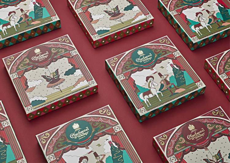 Charbonnel圣誕節(jié)巧克力禮品包裝設(shè)計(jì)，設(shè)計(jì)靈感來自芭蕾舞劇院與童話故事